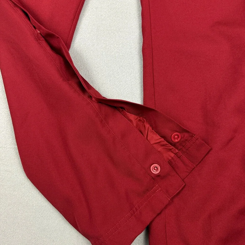 Nike Pants Men Small Red Solid Snap Button Leg Big Swoosh Basketball Warm Ups S